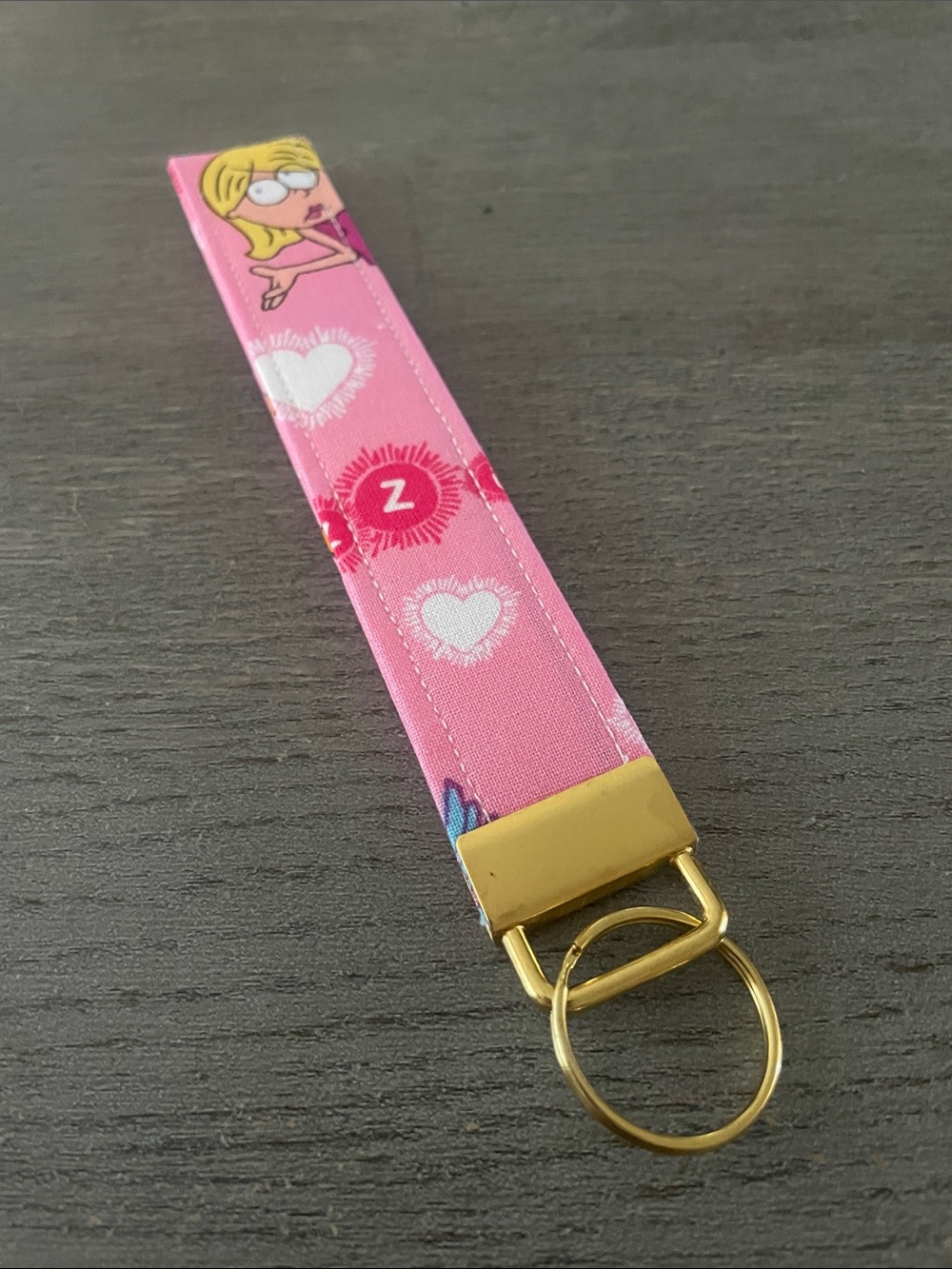 Pink Lizzie McGuire Key Fob Wristlet